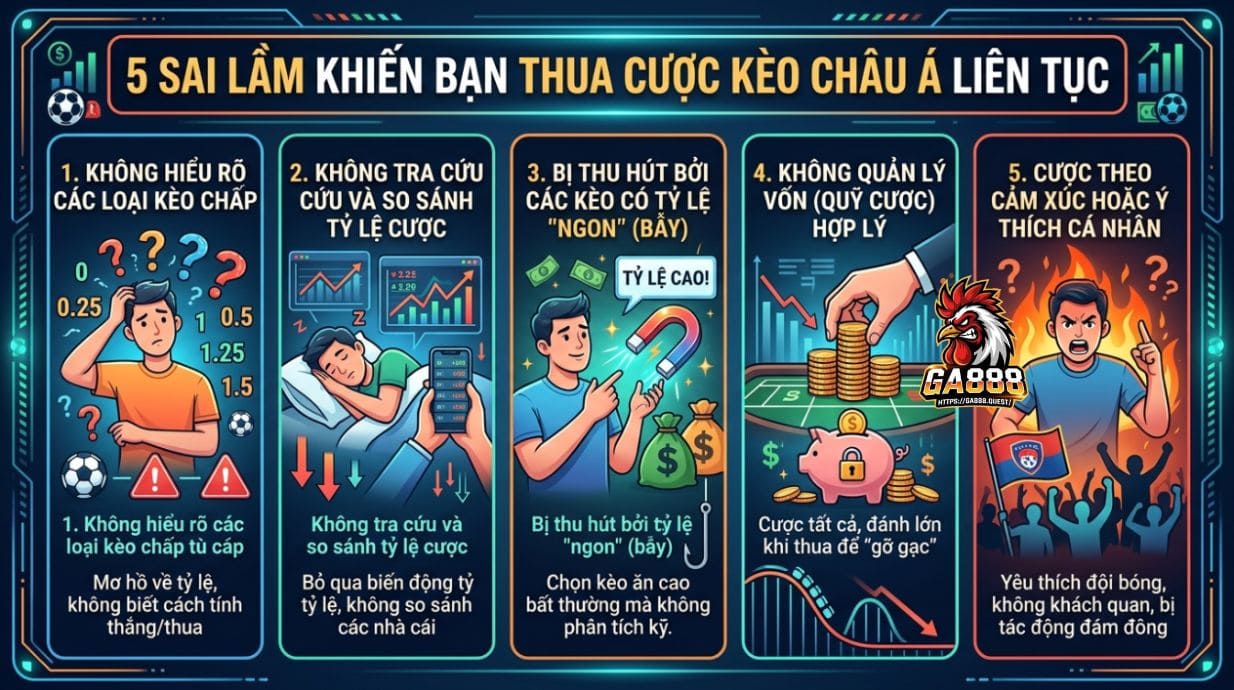 5 sai lầm khiến bạn thua kèo châu Á liên tục