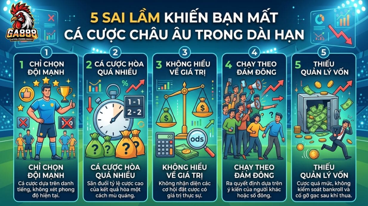 5 sai lầm khiến bạn thua kèo châu Âu dài hạn