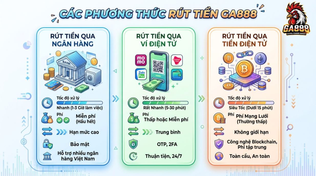 Các Phương Thức Rút Tiền GA888