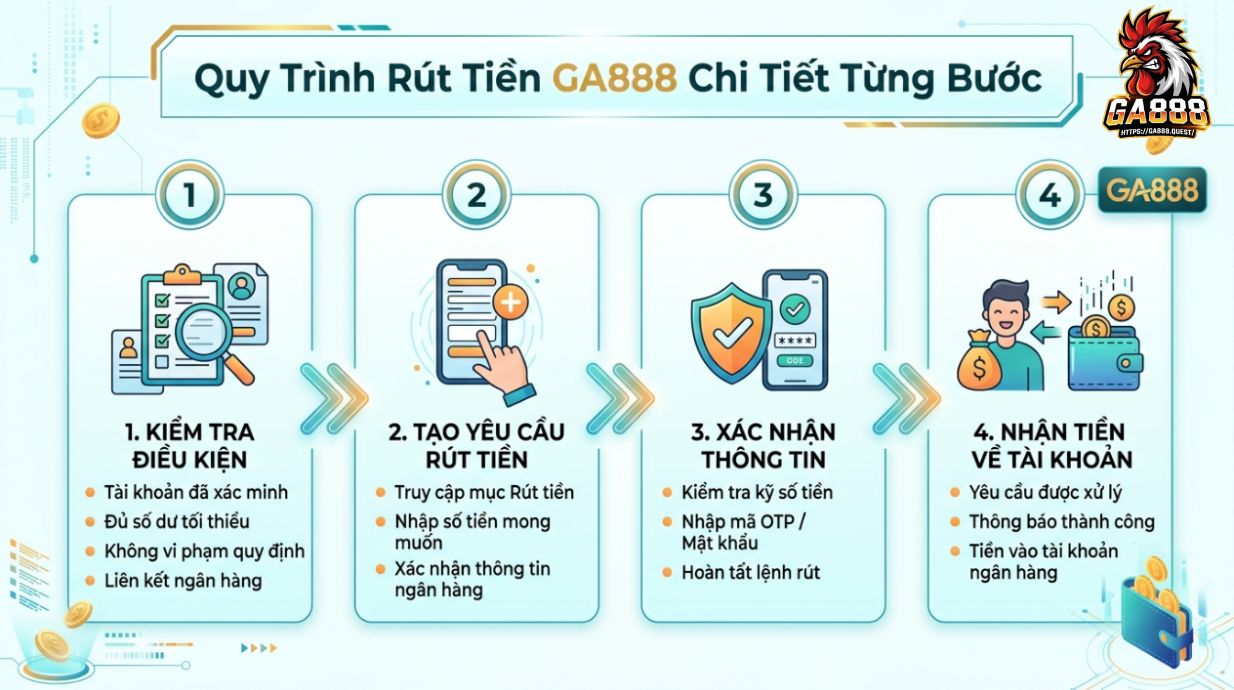 Quy Trình Rút Tiền GA888 Chi Tiết Từng Bước