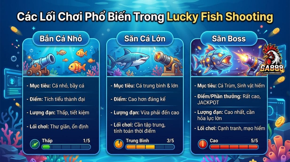 Các kiểu chơi phổ biến trong Bắn Cá Thần Tài
