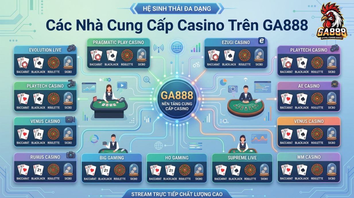 Các Nhà Cung Cấp Casino Trên GA888