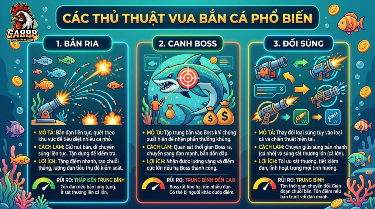 Các thủ thuật Vua Bắn Cá phổ biến