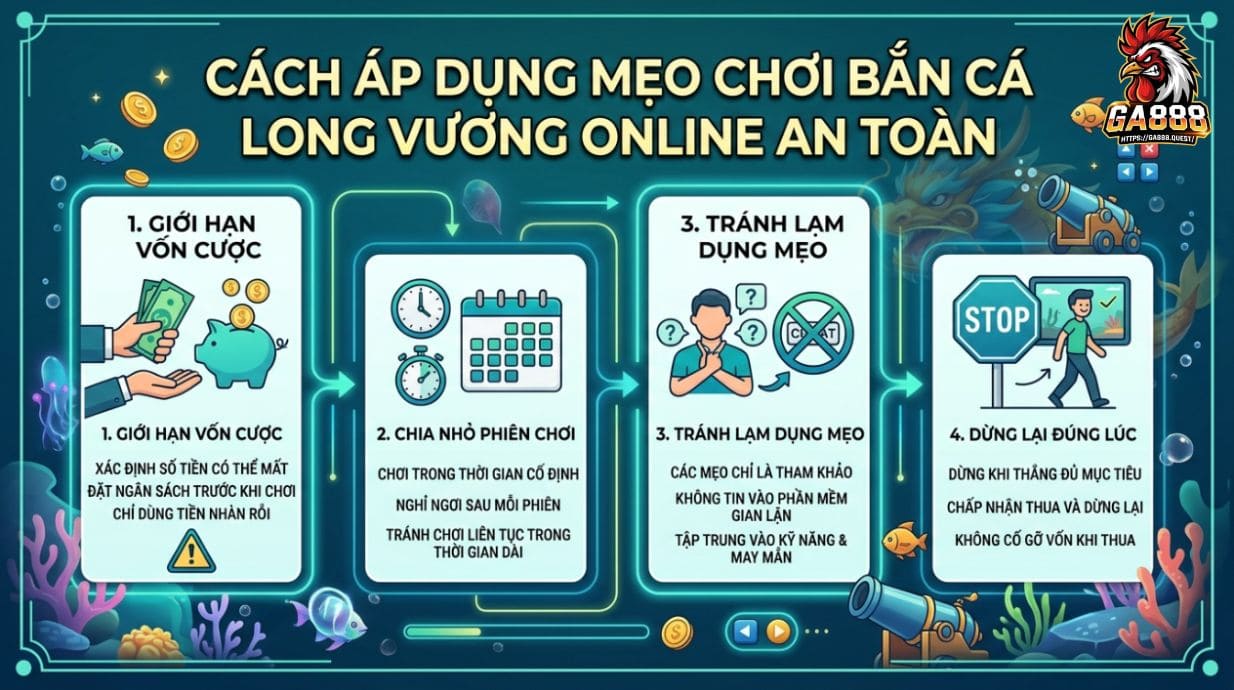 Cách áp dụng mẹo chơi Bắn Cá Long Vương an toàn khi chơi online