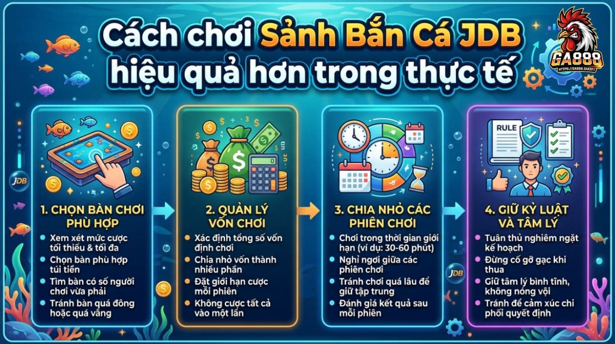Cách chơi Sảnh Bắn Cá JDB hiệu quả hơn khi chơi thực tế