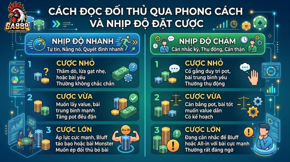 Cách đọc đối thủ qua cách tố và nhịp cược