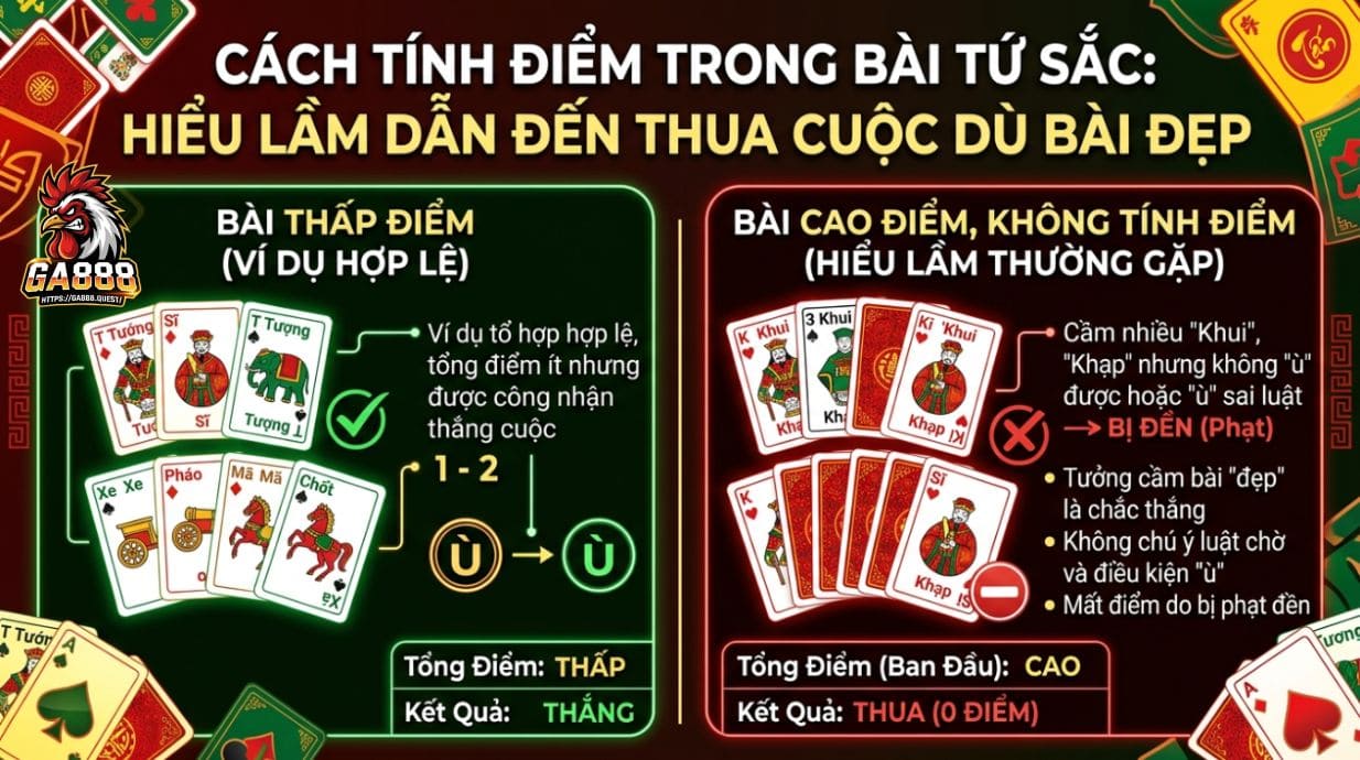 Cách tính điểm Tứ Sắc: hiểu sai là thua dù bài đẹp