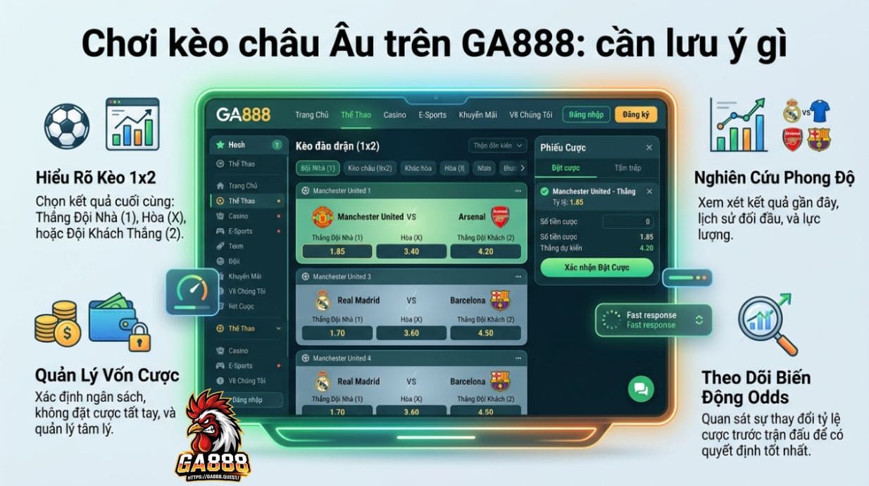 Chơi kèo châu Âu trên GA888: cần lưu ý gì