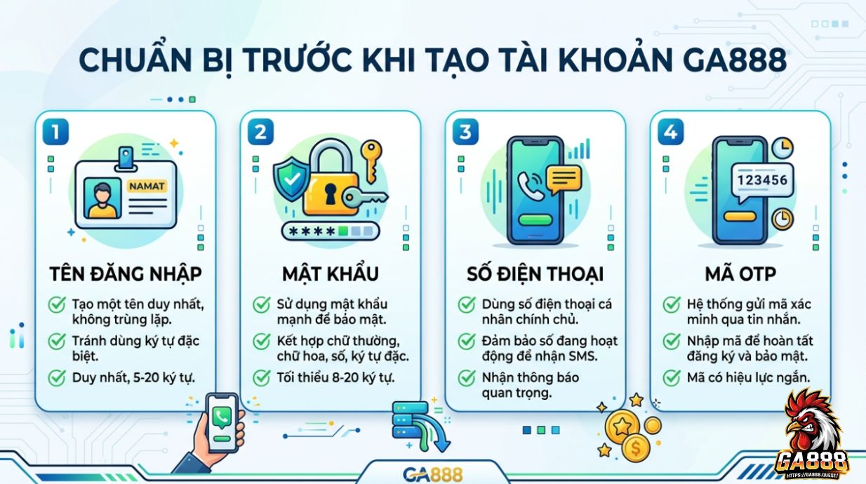 Chuẩn Bị Trước Khi Tạo Tài Khoản GA888