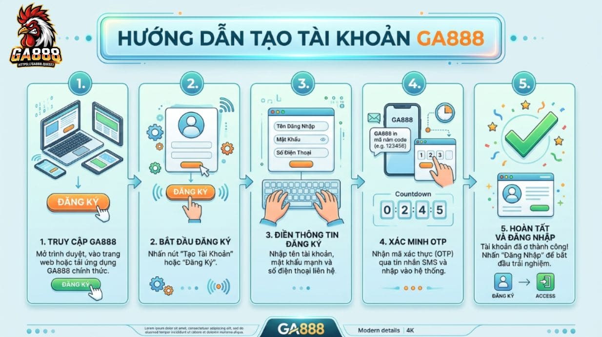 Hướng Dẫn Tạo Tài Khoản GA888