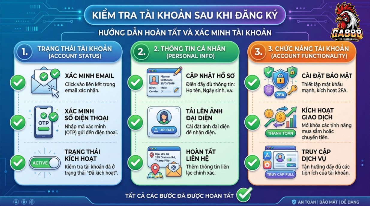 Kiểm Tra Tài Khoản Sau Khi Đăng Ký