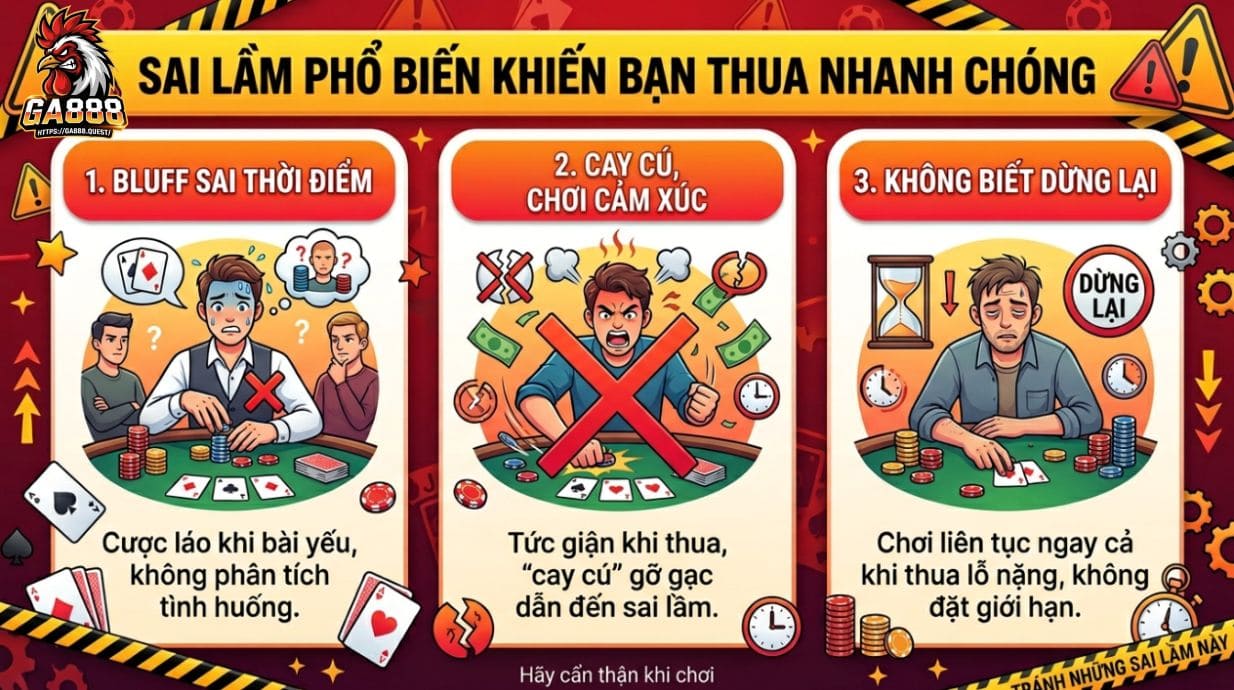 Những lỗi thường gặp khiến bạn thua nhanh