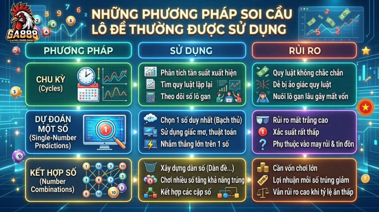 Những phương pháp soi cầu lô đề thường được sử dụng