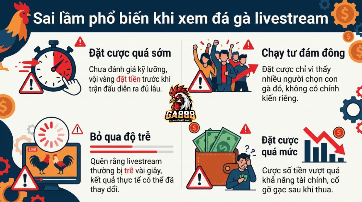 Sai lầm phổ biến khi xem đá gà livestream