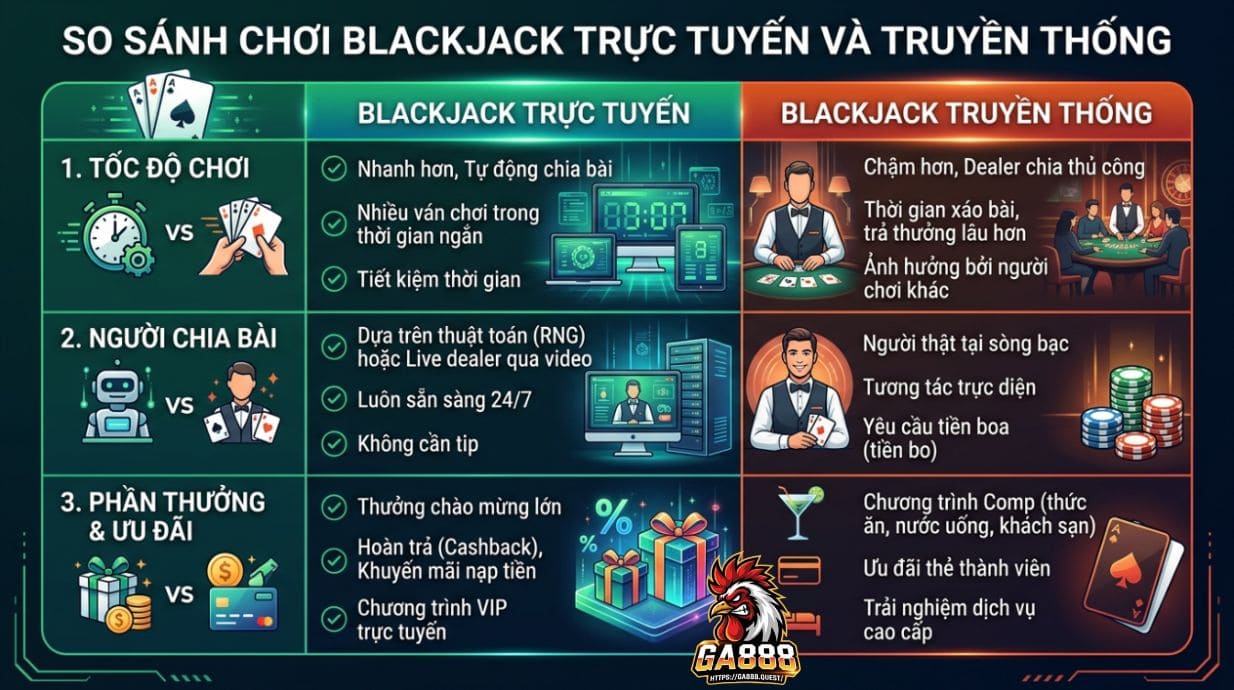So sánh chơi Xì Dách online vs chơi truyền thống