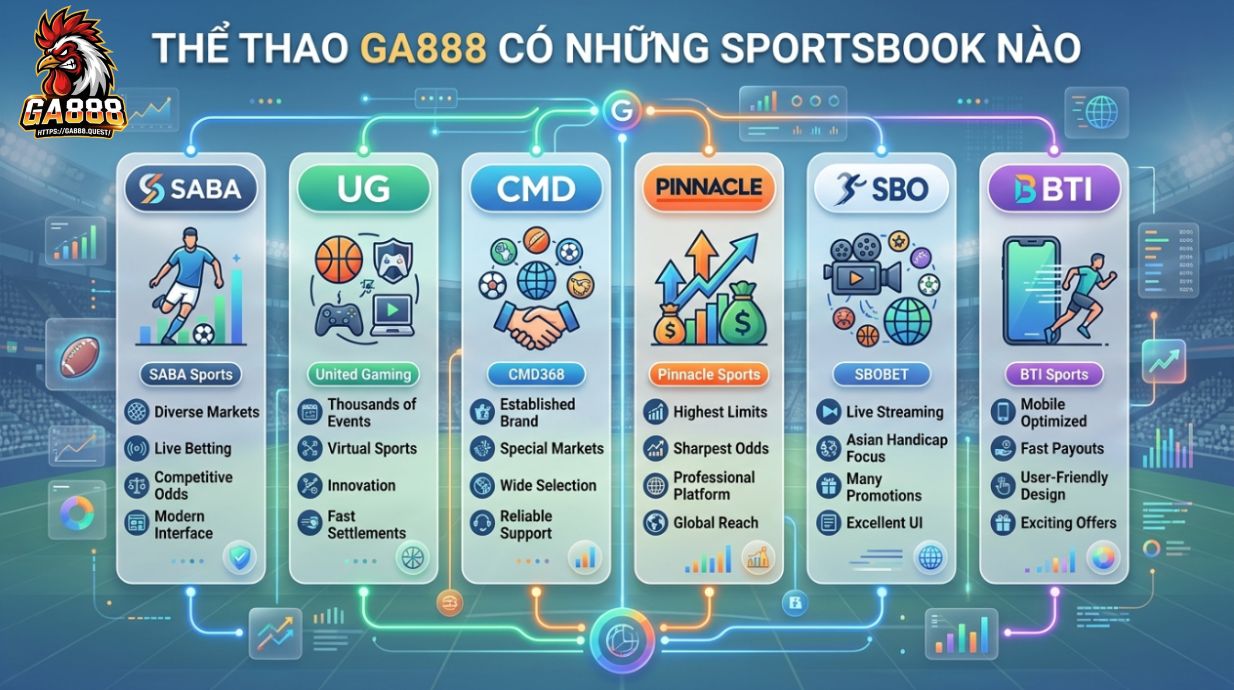 Thể Thao GA888 Có Những Sportsbook Nào