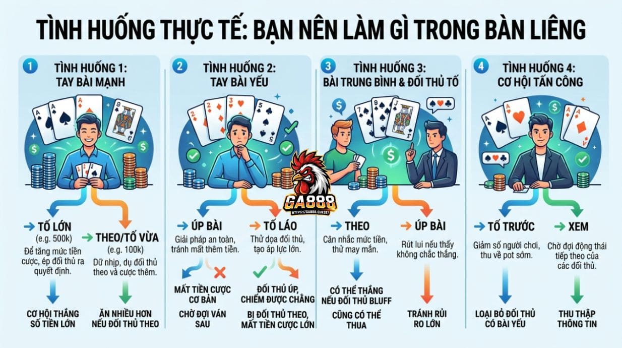 Tình huống thực tế: Bạn nên làm gì trong bàn Liêng