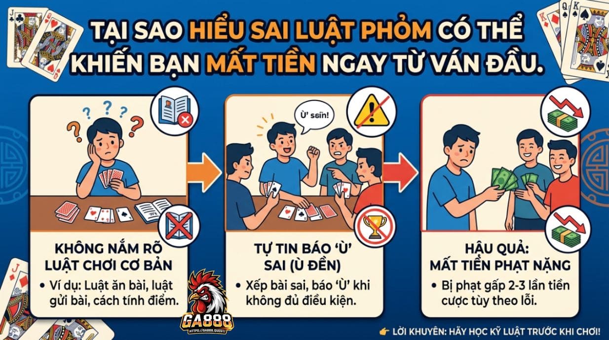 Vì sao hiểu sai luật Phỏm khiến bạn thua ngay từ ván đầu?