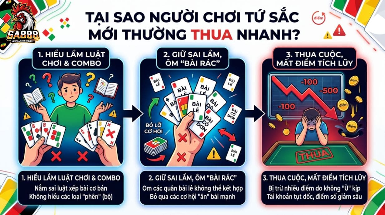 Vì sao người mới chơi Tứ Sắc thường thua nhanh