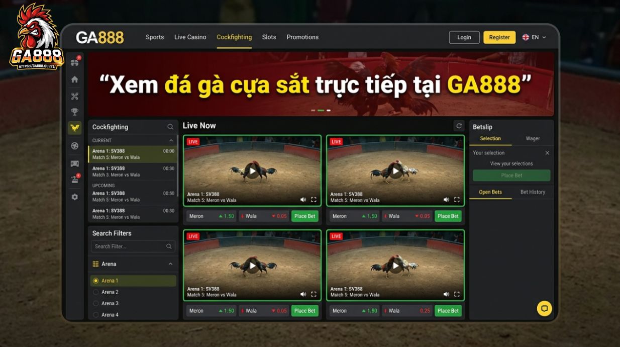 Xem đá gà cựa sắt trực tiếp tại GA888