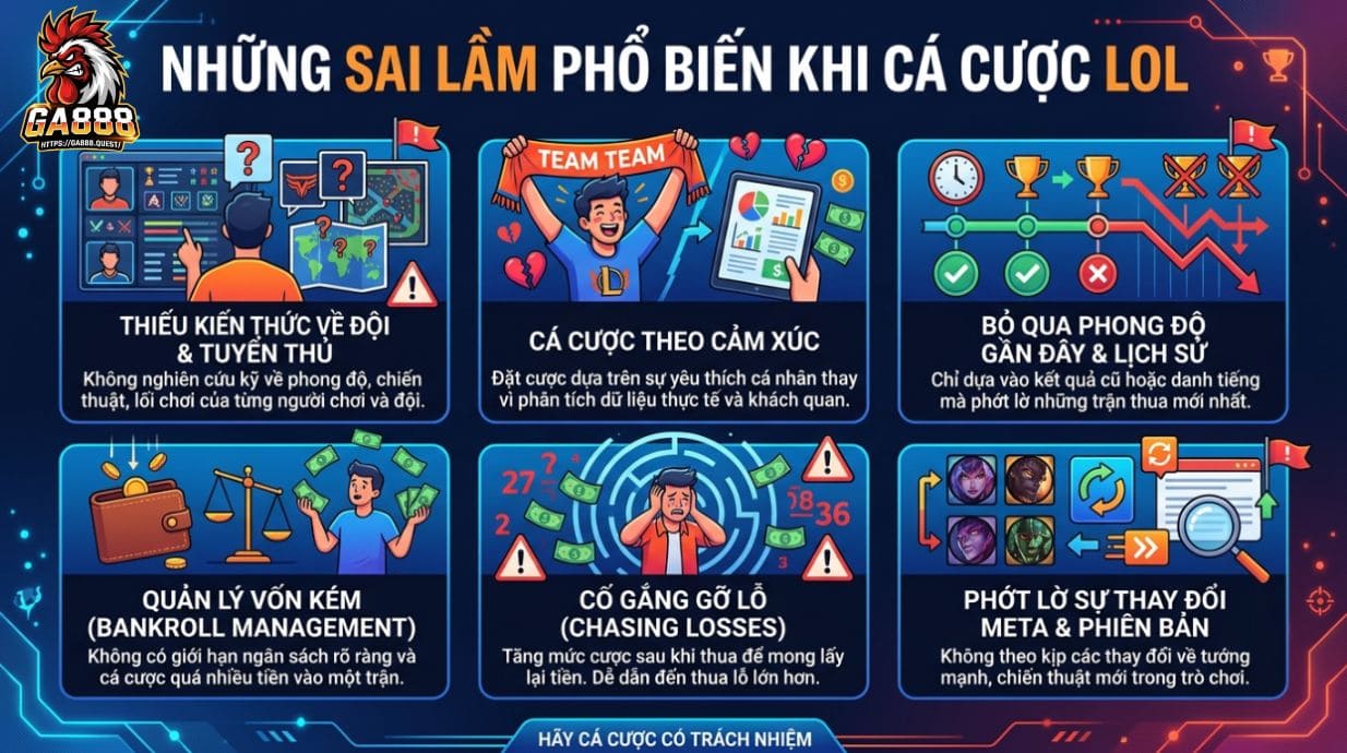 Những sai lầm phổ biến khi cá cược LOL