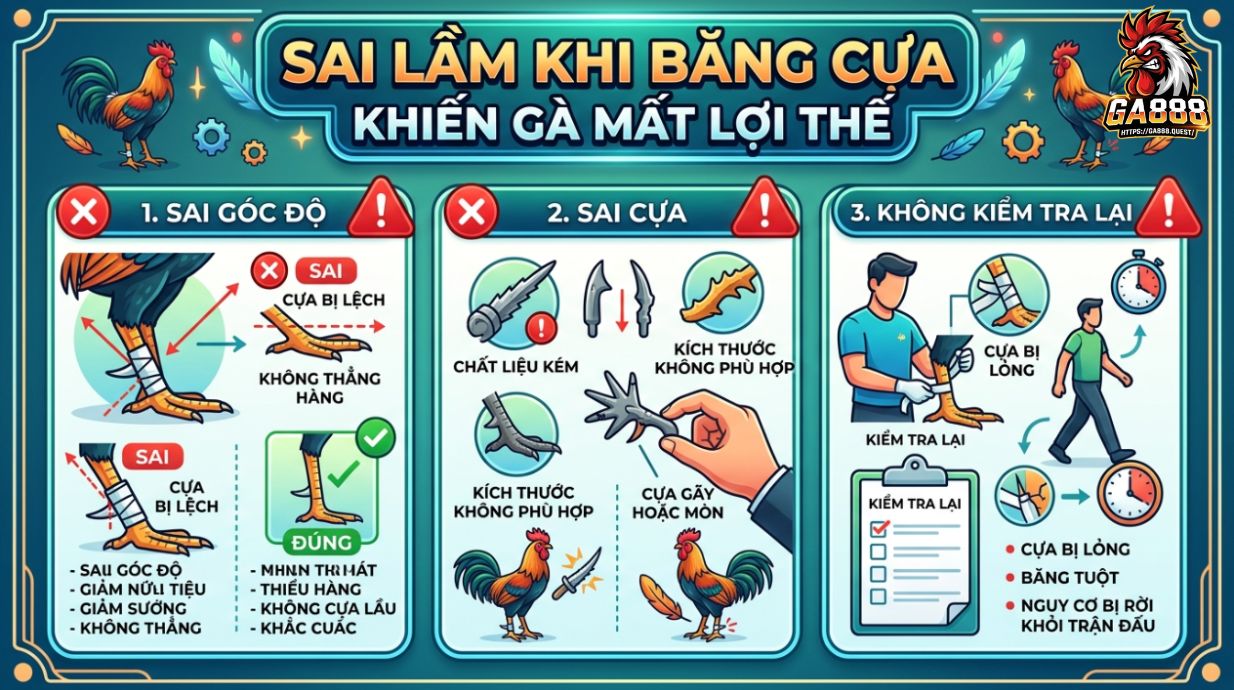 Sai Lầm Khi Băng Cựa Khiến Gà Mất Lợi Thế