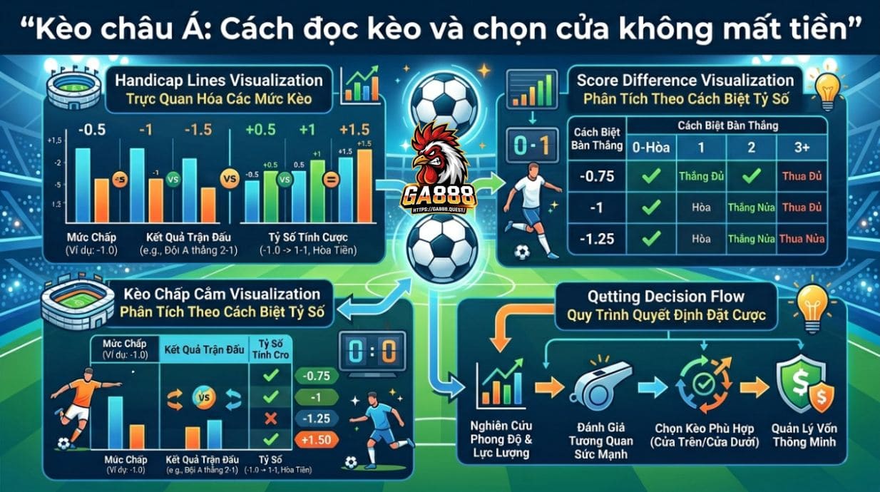 Kèo Châu Á: Cách đọc kèo và chọn cửa không mất tiền