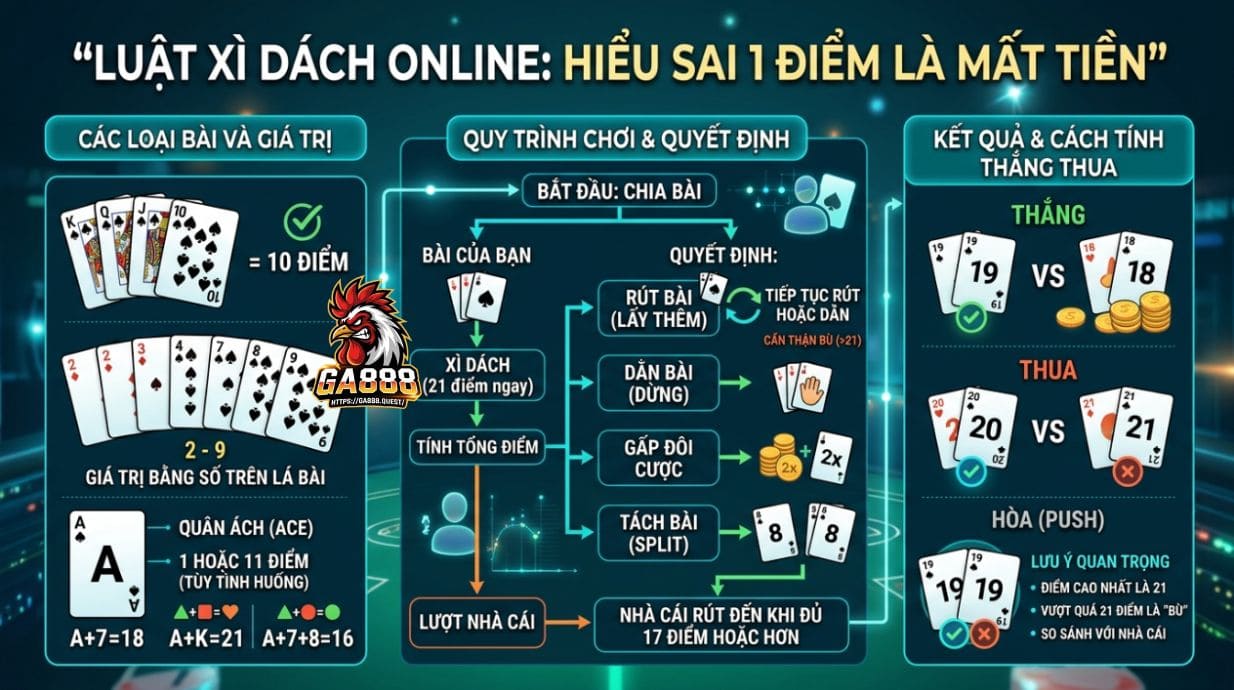 Luật Xì Dách Online: Hiểu Sai 1 Điểm Là Mất Tiền