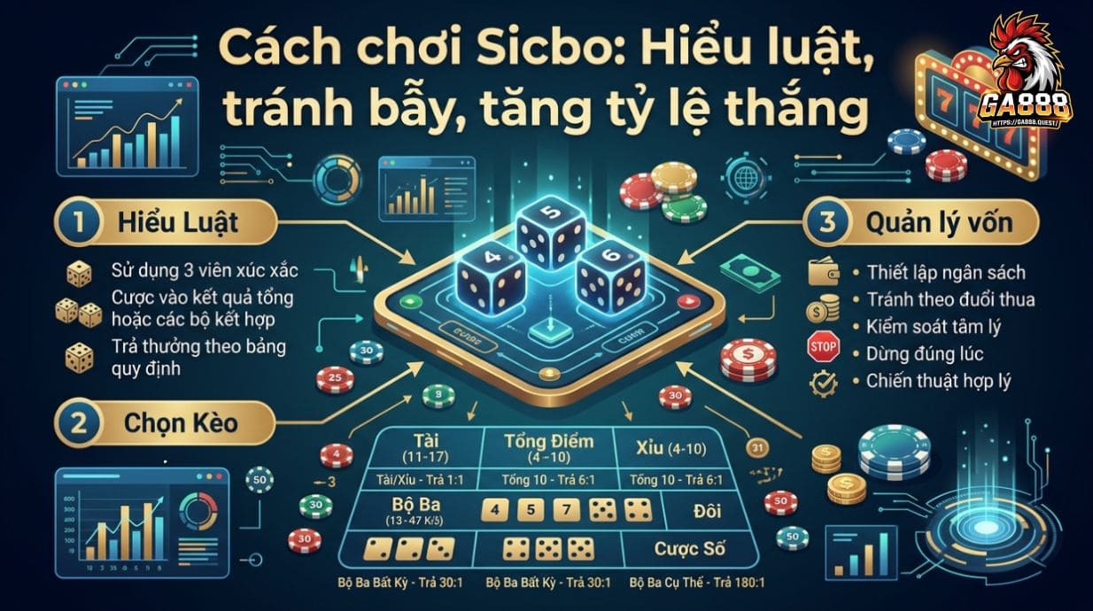 Cách chơi Sicbo: Hiểu luật, tránh bẫy, tăng tỷ lệ thắng